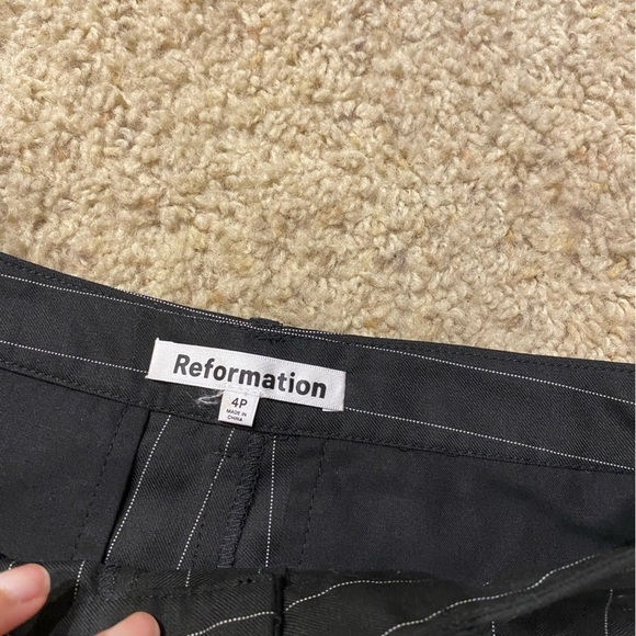 Reformation Black Pinstripe Trousers - Picture 5 of 13